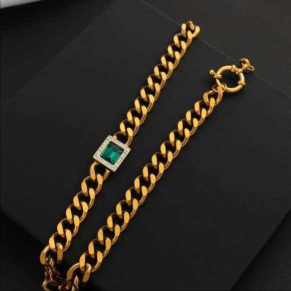 NEW 18K GOLD CHUNKY CHAIN CHOKER NECKLACE, NICE NECKLACE, CUTE NECKLACE - Picture 7 of 11